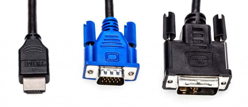 DVI, HDMI and VGA cable